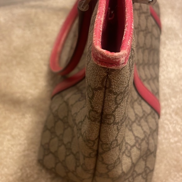 Hot Pink Gucci Coated Canvas Tote Purse Shoulder Bag - Picture 5 of 16